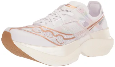 Productafbeelding van Saucony Endorphin Elite herenloopschoen, wit/goud, maat EU 42.5 / US 9