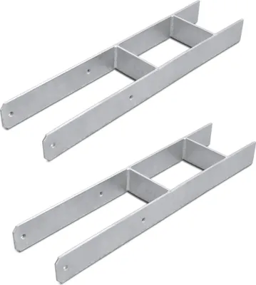 Produktbild von Wolketon 2x H-Anker Pfostentraeger Pfosten 121MM Zaeune 600MM Pfostenanker Carport