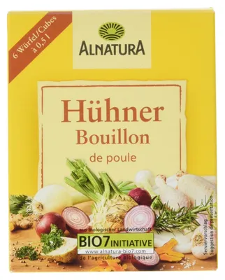 Produktbild von Hühnerbouillon 6 Würfel 66g Alnatura, Gemüsebrühe, Suppenwürfel