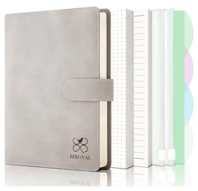 Produktbild von Notizbuch Ringbuch A5 Nachfüllbar Beige Polyurethan135 Blatt Punktraster/Liniert