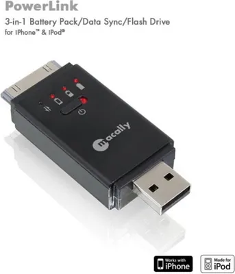 Produktbild von Macally POWERLINK, USB 2.0, 30-pin Dock, 2048 MB, Schwarz