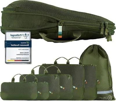 Produktbild von Reise-Organizer-Set – Koffer-Einleger – Kleidersortierung – Mit Kompressionsreißverschlüssen – 7-teilig – Grün