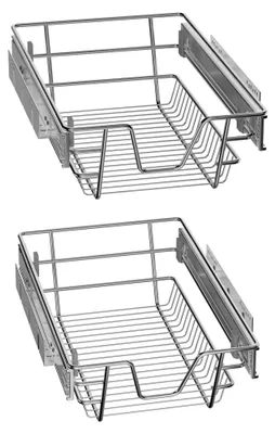 Produktbild von NAIZY Ausziehschublade 30cm 4er Set, Teleskopschublade für Küchenschränke, Metall Ausziehkorb, Schrankauszug, Schrank Aufbewahrungskorb