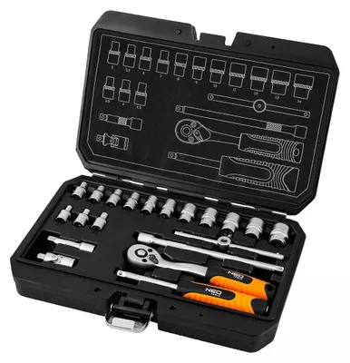 Produktbild von 1/4"-Steckschlüsselsatz, satiniert, 20-teilig – T N10-230