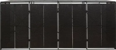 Produktbild von vidaXL Mülltonnenbox für 4 Tonnen Schwarz 274x80x117 cm Poly Rattan