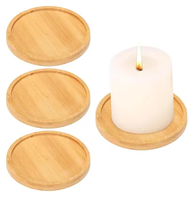 Bambus-Untersetzer rund 12 cm, 4 Stück, Tischschutz