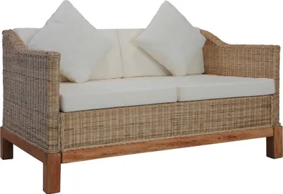 Produktbild von 2-Sitzer-Sofa mit Kissen Natürliches Rattan