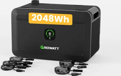 Produktbild von Balkonkraftwerk Speicher 2048Wh Growatt NOAH 2000 mit 1800W PV-Eingangsleistung IP66 für Balkonkraftwerk