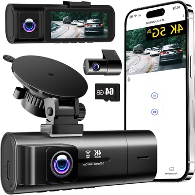 Obrázek produktu pro 3kanálová palubní kamera - automobilová kamera - záznam jízdy - 3 objektivy - 4K 1080P 1080P - černá