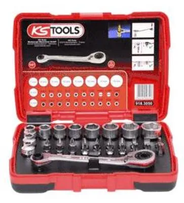 Immagine prodotto di KS TOOLS Set di chiavi e punte passanti da 1/4" + 11 mm, 31 pezzi ( 918.3050 )