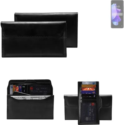 Produktbild von K-S-Trade Handy Hülle kompatibel mit Tecno Pop 7 Schutz Hülle Tasche Schutz Case Handytasche Kunstleder schwarz, 1x