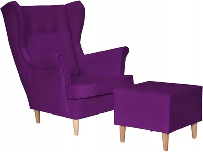 Produktbild von Family Meble Ohrensessel mit Hocker Ari II Relaxsessel Skandinavisch Loungesessel Fernsehsessel Für Wohnzimmer Esszimmer Schlafzimmer Büro (AMORE 46)