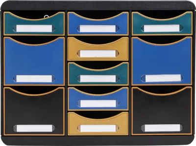 Produktbild von Exacompta Store Box Multi Schubladenbox +11 Schubladen Neo Deco sortiert 313505D