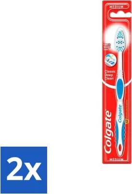 Produktbild von Colgate Zahnbürste Classic Deep Clean Medium - Vorteilspack - 2 Stücke