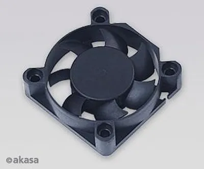 Productafbeelding van Akasa zwarte behuizingsventilator, computerbehuizing, 24,87 dB, zwart, 40 x 40 x 10 mm, 12V, 3-pins