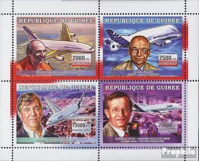 Produktbild von Briefmarken Guinea 2006 Mi 4493-4496 Kleinbogen postfrisch Verkehrsmittel: Luftfahrt