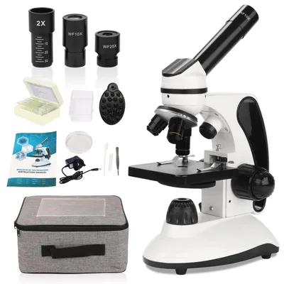 Mikroskop 40X-2000X, monokular, mit Tasche und Zubehör