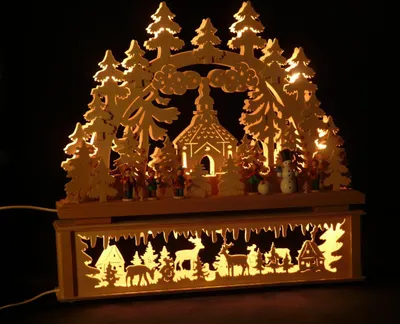 Produktbild von Original Erzgebirgischer Marken Schwibbogen Lichterbogen 50 x 43 cm K50-3_216