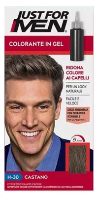 Immagine prodotto di Just For Men H-30 colore per capelli per uomini castano – copertura dei capelli grigi