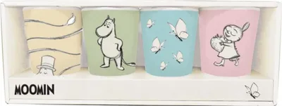 Produktbild von Mumin-Geschirrset aus 100 % Melamin mit 4 Bechern