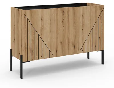 Produktbild von xonox.home Neo Sideboard B/H/T: 120x81x40 cm in Evoke Oak Nachbildung und schwarz