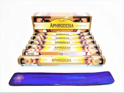 Räucherstäbchen Aphrodisiac Love, 120 Stück mit Aschenbecher