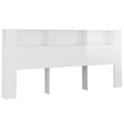 Image de Armoire de tête de lit Blanc brillant 220x18,5x104,5 cm