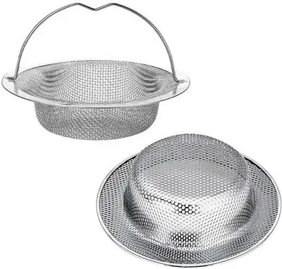Productafbeelding van Ibenzoa® RVS afvoersieve met handvat – fijnmazig (1 mm) voor keuken en badkamer, draagbaar, voorkomt verstoppingen