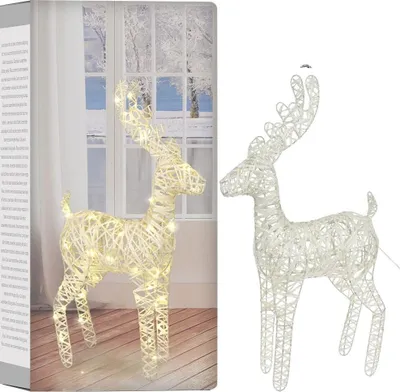 Immagine prodotto di Renna di Natale bianca, 40 LED, 37 cm