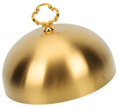 Produktbild von Steakhaube aus Edelstahl – 22,5 cm große, goldene Haube für Küche und Restaurant, Spritzschutz und Speisenabdeckung