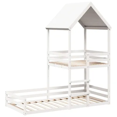 Immagine prodotto di Letto a Castello con Tetto Bianco 90x200 cm in Legno di Pino