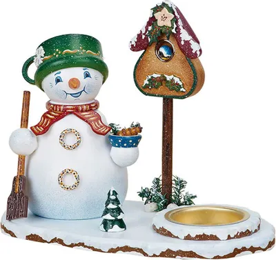 Produktbild von Schneemannwichtel mit Teelicht (14cm) Räuchermann von Hubrig Volkskunst