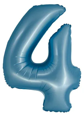 Produktbild von XL Folienballon blau matt Zahl 4