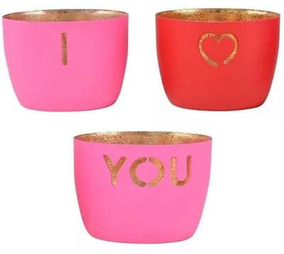Produktbild von Gift Company Windlicht Madras Set I Love You (3er-Set)