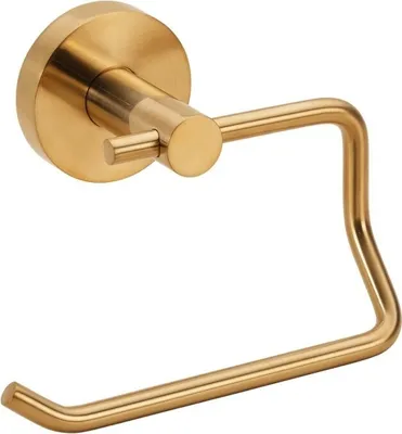 Produktbild von BABLO Papierrollenhalter ohne Deckel Messing Gold matt 90x140x95 mm für Bad & WC >> zum Bohren oder Kleben