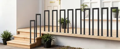 Produktbild von Faziango 85cm U-Form Treppengeländer Schwarz Eisen Elliptische Röhre Handlauf für Treppen für Universal Innen und Außen , Flure