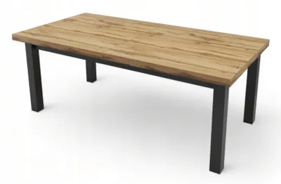 Obrázok produktu pre Obdĺžnikový stôl čierny + dub ARTISAN skladací 90x160/210 drevené nohy