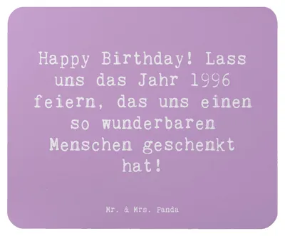 Produktbild von Mr. & Mrs. Panda Mauspad Spruch 1996 Geburtstag - Lavendeltraum - Geschenk, laptop, besondere Anlässe, Geburtstagsgeschenk, Alter, computer mousepad, wunderbarer Mensch