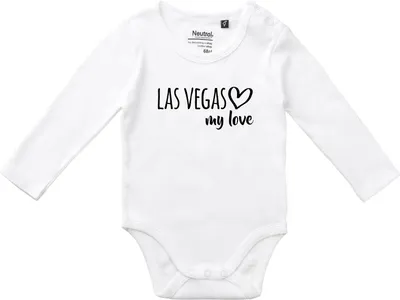 Produktbild von Huuraa Baby Body Las Vegas my love 68 White  Baumwolle Fairtrade Langarmbody Geschenkidee