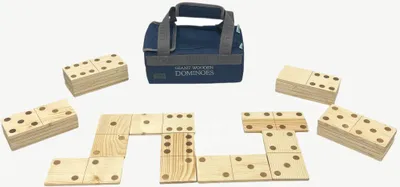 Immagine prodotto di Giga Domino - 18 x 9 cm - Legno Eco-India, In pratica borsa per il trasporto