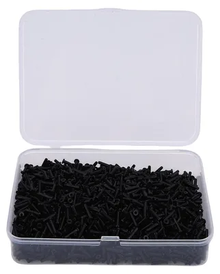 Produktbild von Badminton-Saitenschutz, Nylon-Schlägerösen, Ösen, 2,1 x 8,3 mm, 0,8 mm Kappenstärke, schwarz, zur Reparatur von Einzelrohren