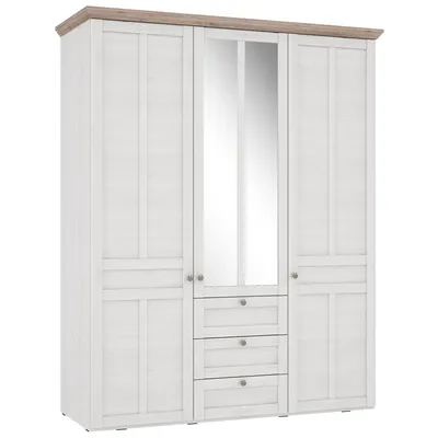 Produktbild von Kleiderschrank Iliano 4 Schneeeiche 155x193x58cm Schrank Landhausmöbel
