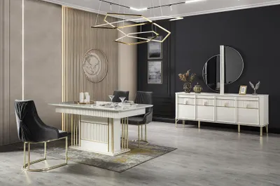 Image de Esstisch Stuhl Essgruppe Garnitur Esszimmer Tische Kommode Set 6tlg