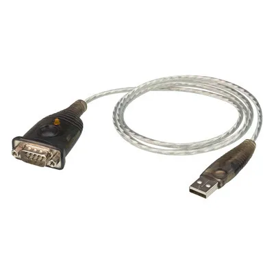 Zdjęcie produktu dla ATEN UC232A-AT, Stal nierdzewna, Przezroczysty, Czarny, 0,35 m, USB Typu-A, DB-9, Męska, Męska