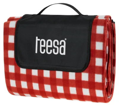 Produktbild von TEESA isolierte Picknickmatte Decke 200x300 cm - rot kariert