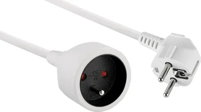 Zdjęcie produktu dla Przedłużacz Electraline 10148022J - elektryczny - 3 m - 16 A - wtyk do gniazda - przekrój przewodu 3G 1,5 mm² - biały