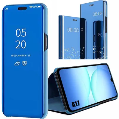 Image de Coque pour Samsung Galaxy A17 4G/5G, Effet Miroir Smart Case Protection Rigide Antichoc Bleu