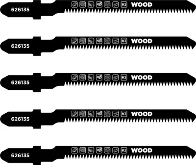 Produktbild von kwb 626135, Stichsägeblatt, Kunststoff, Holz, Hartstahl (HCS), Schwarz, 1,4 mm