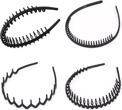 Produktbild von Elastische Haargummis, Set mit 4 Stück – Rutschfester Stirnband für Sport und Yoga