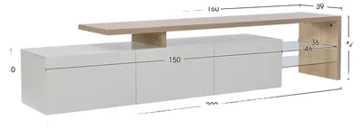 Zdjęcie produktu dla Stojak pod telewizor, nowoczesny design, regulowane oświetlenie LED, BIAŁY